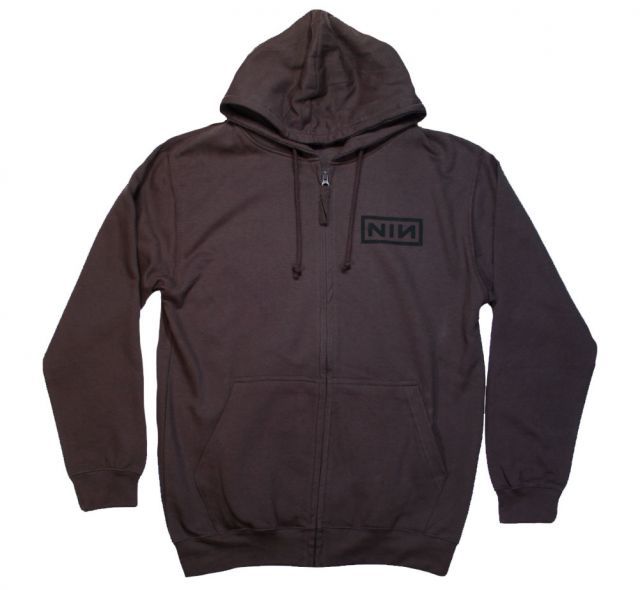Nine Inch Nails / Classic Black Logo Zip Hoodie (Charcoal) - ナイン・インチ・ネイルズ ジップ パーカ