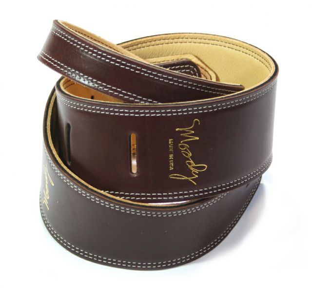 [Moody Leather] Leather Backed Guitar Strap [Standard / 2.5