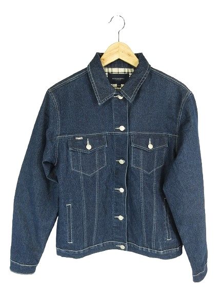バーバリー ロンドン BURBERRY LONDON デニム ジャケット ジージャン 長袖 ボタン 無地 インディゴ UK8 QQQ