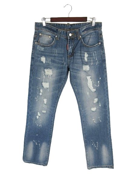 ディースクエアード DSQUARED2 パンツ デニム ジーンズ ジーパン ロング ダメージ加工 無地 インディゴ サイズ33 QQQ