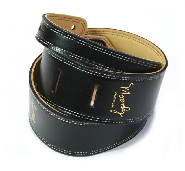 [Moody Leather] Leather Backed Guitar Strap (Long / 2.5