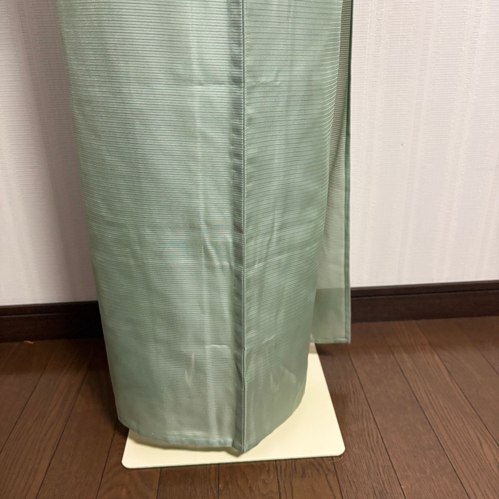 美品 色無地 夏着物 フルセット 身丈160.5 グリーン 薄緑 名古屋帯 