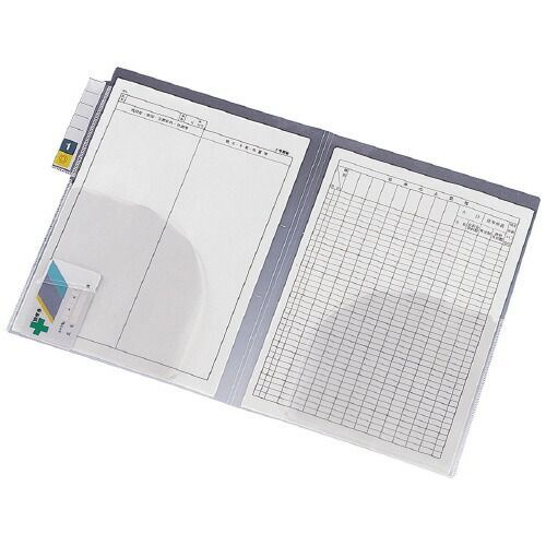カルテフォルダーダブルポケット　縦　Ａ４　ダブルポケット　２００枚入 HK7612-ﾐ【リヒトラブ】