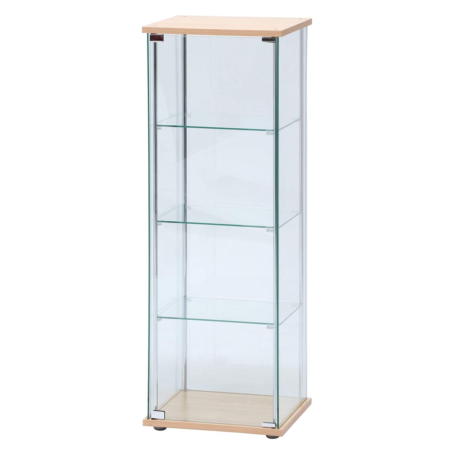 ☆新品☆不二貿易 コレクションケース フィギュアケース 4段 幅42.5×奥行36.5×高さ120cm ナチュラル 全面ガラス 組立商品 ロータイプ 97340 0d3599fa