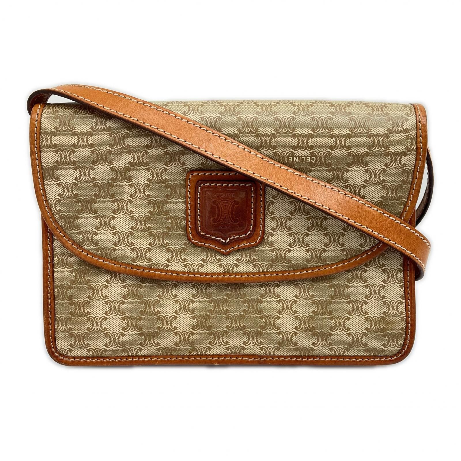 CELINE セリーヌ ショルダーバッグ マカダム柄 トリオンフ ブラウン