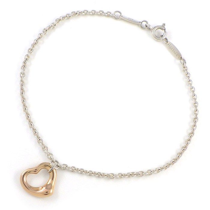 ティファニー Tiffany & Co. ブレスレット オープンハート K18PG SV925 【中古】