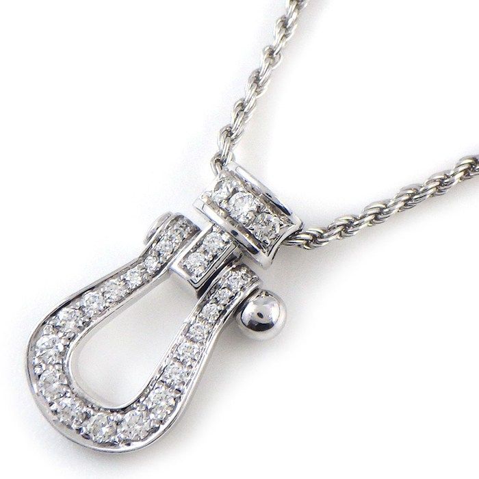 フレッド FRED ネックレス フォース10 ミディアム パヴェ ダイヤモンド K18WG 【中古】