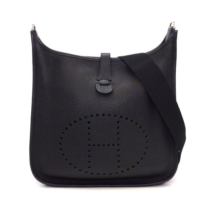 エルメス HERMES ショルダーバッグ エヴリン3 GM 2014年 ブラック トリヨンクレマンス シルバー金具 【中古】