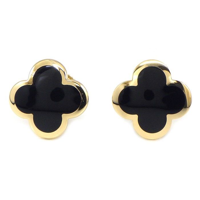 ヴァンクリーフ＆アーペル Van Cleef & Arpels ピアス ピュアアルハンブラ VCARB14000 オニキス K18YG 【中古】