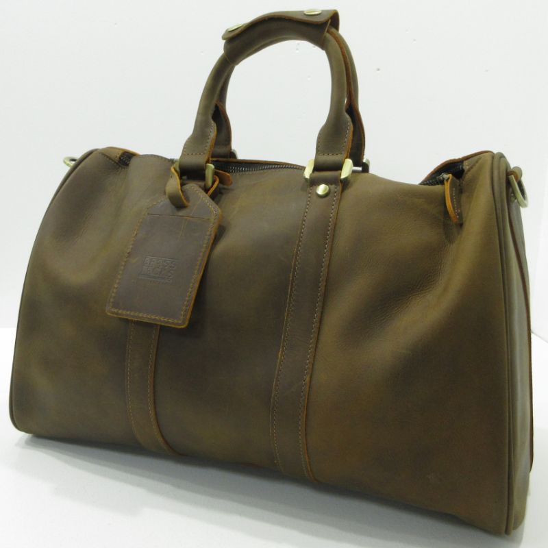 【三重本店】 中古 BRASS TACKS Leathercraft ｜ ブラスタックスレザークラフト ボストンバッグ ブラウン 【121】