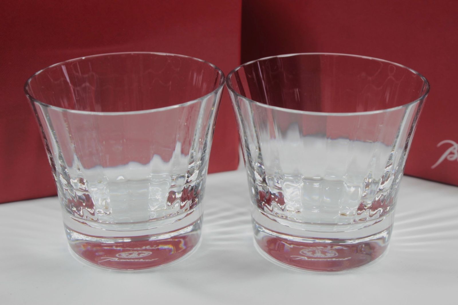 96【極美品】Baccarat バカラ ミルニュイ ロックグラス ペア タンブラー ウイスキーグラス クリスタル 箱付き