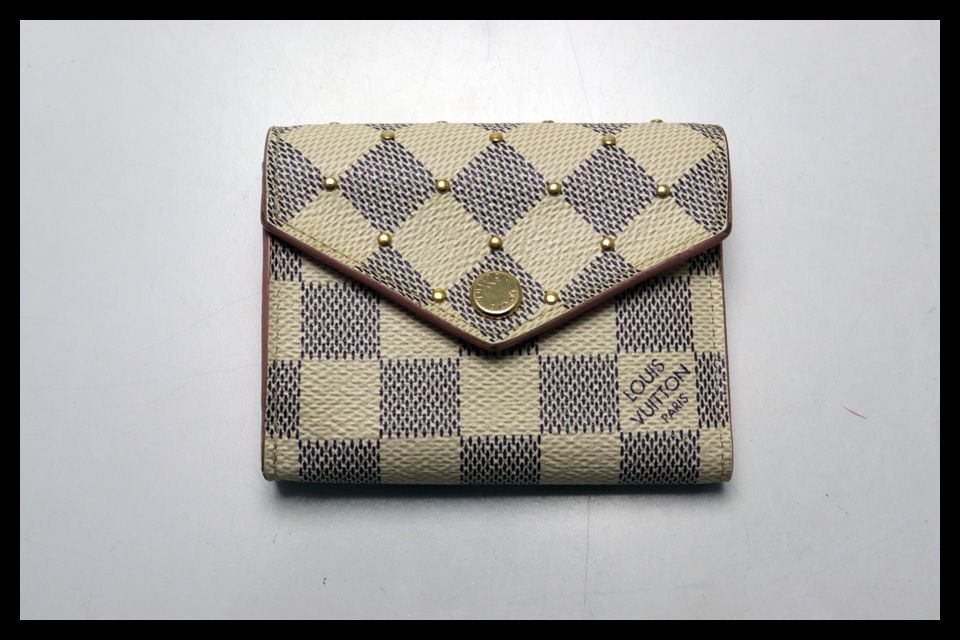 ■LOUIS VUITTON ダミエアズール ポルトフォイユゾエ レザー 3つ折り財布 ルイヴィトン ■0528pg2676933