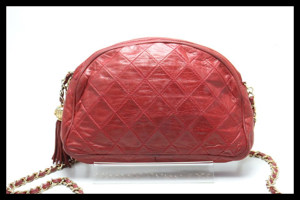 ■CHANEL 0番台 マトラッセ フリンジ GD金具 レザー チェーンショルダーバッグ シャネル ■0528pg8141-O