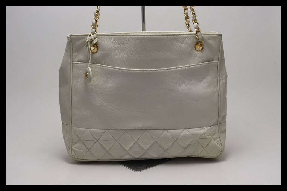 ■CHANEL 1番台 マトラッセ GD金具 レザー チェーントートバッグ シャネル ■0528pg31273