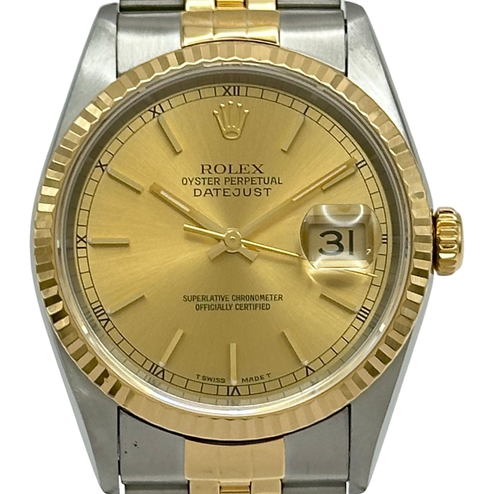 ロレックス ROLEX デイトジャスト 16233 ゴールド ゴールド/ステンレススチール 自動巻き メンズ 腕時計