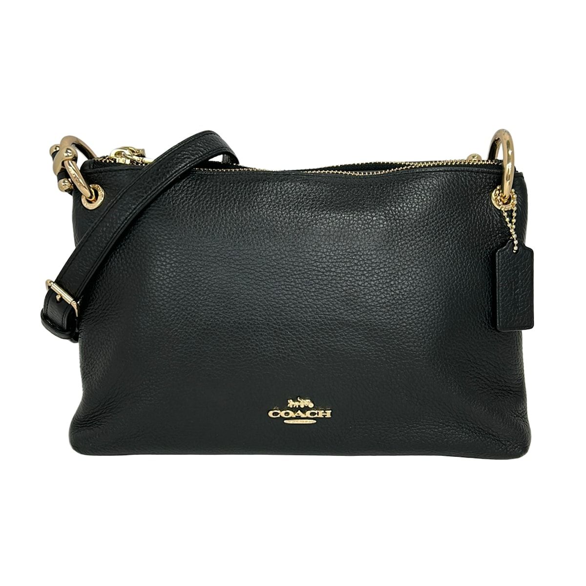 COACH(コーチ) ショルダーバッグ ペブルド レザー ミア クロスボディ F76645 黒 レザー