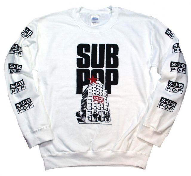 Sub Pop Records / Old Building Crew Sweat (White) - サブ ポップ レコーズ スウェットシャツ