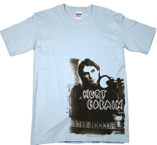 Kurt Cobain / Recording Tee (Light Blue) - カート・コバーン Tシャツ