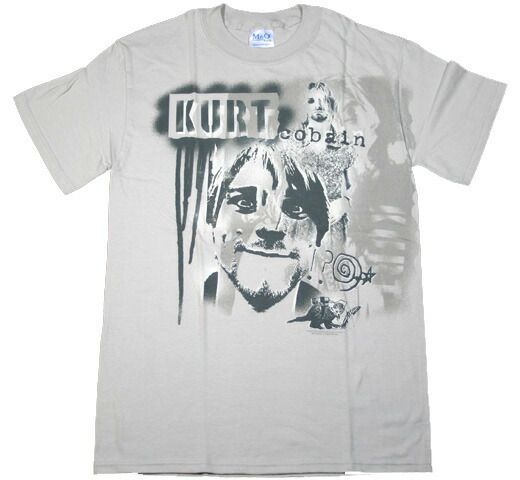 Kurt Cobain / Portrait Tee (Silver Gray) - カート・コバーン Tシャツ