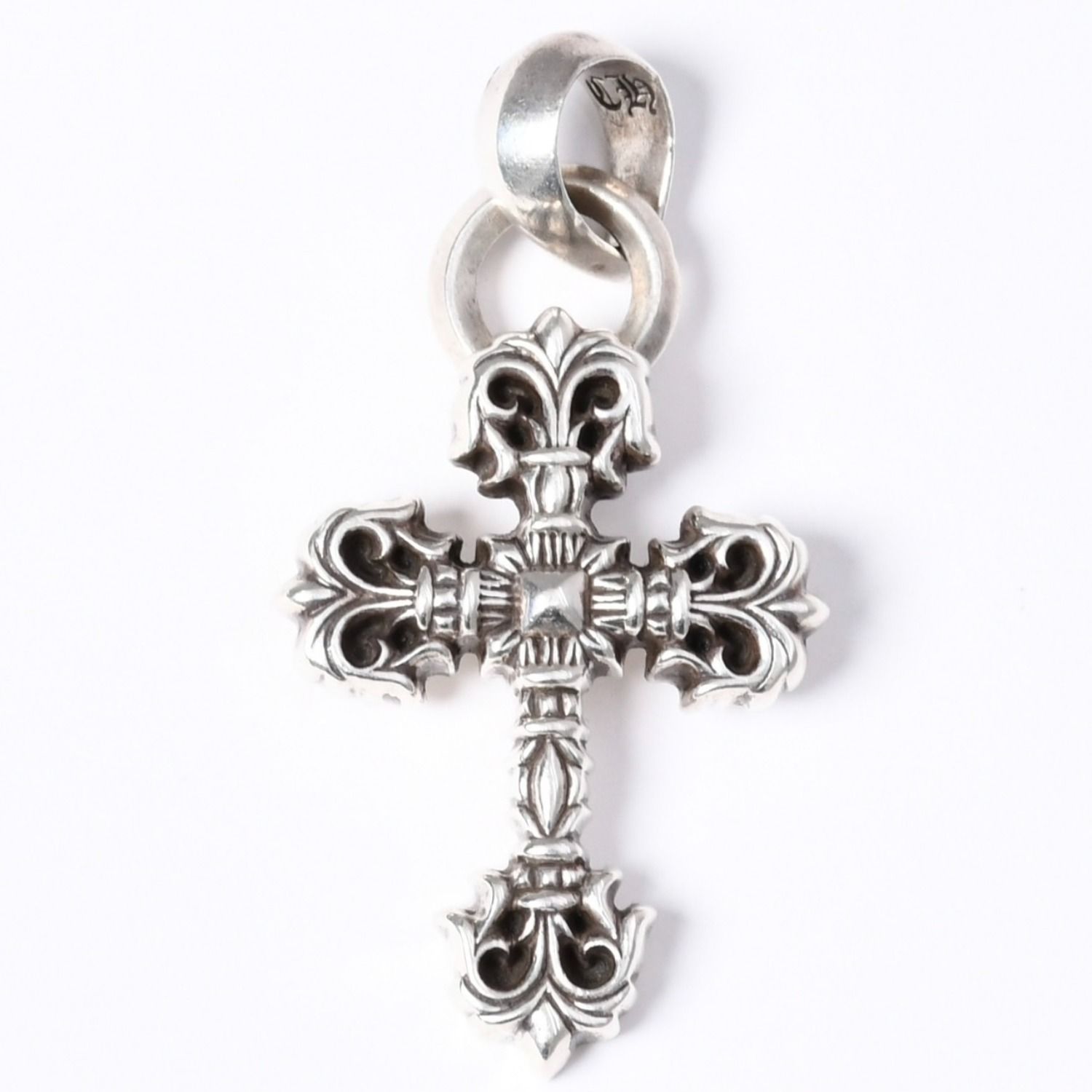 極美品 CHROME HEARTS クロムハーツ PNDT CH CRS SML W/ATTACHED BALE フィリグリークロス ペンダントトップ ベイル 重量約24.3g 中古 4a003790