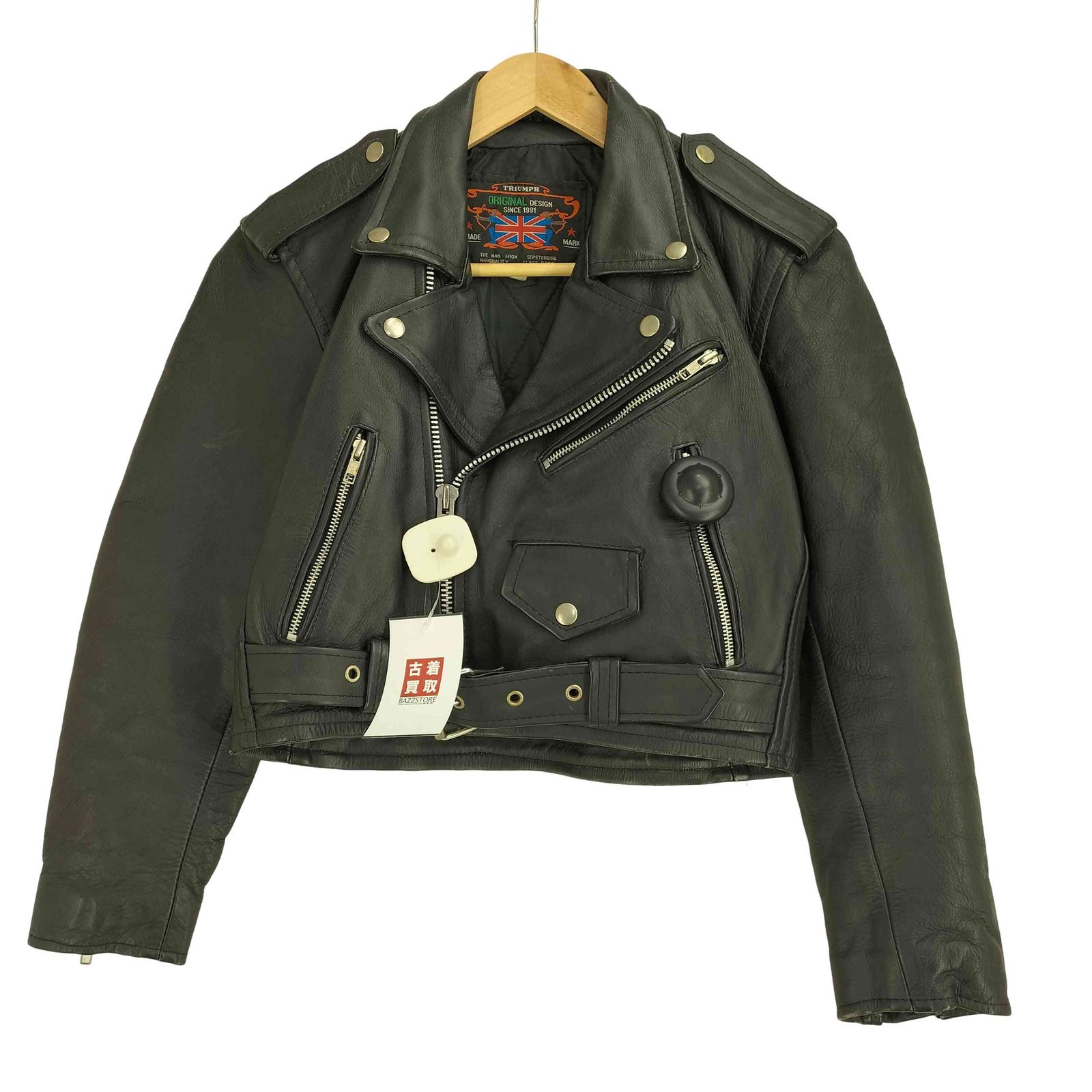 ユーズドフルギ USED古着 Triumph レザー ダブルライダースジャケット レディース import：M