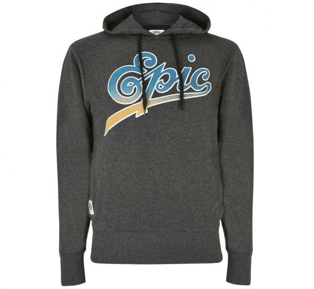 [Worn By] Epic Records / Logo Hood (Charcoal Marl) - [ウォーン・バイ] エピック・レコード ロゴ フード パーカ
