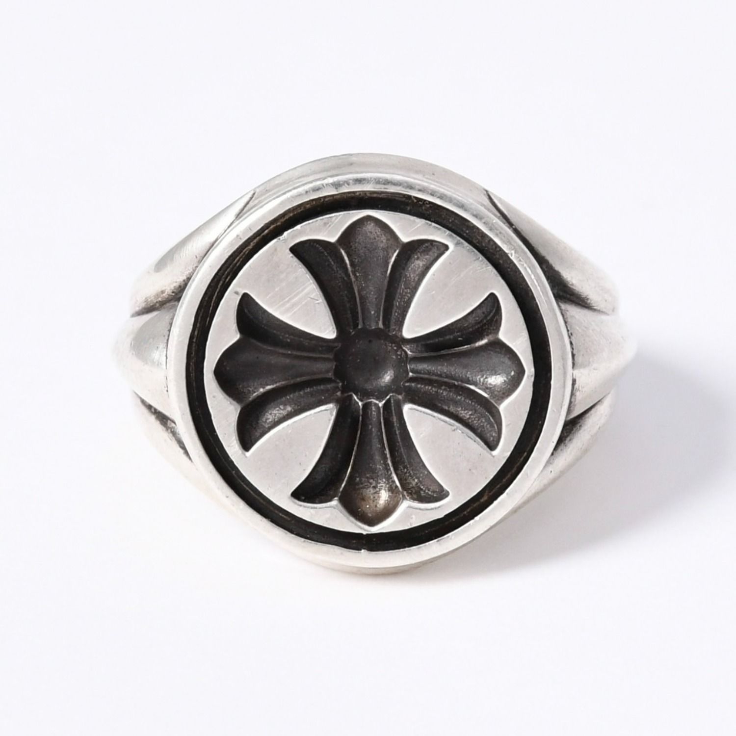 極美品 CHROME HEARTS クロムハーツ SEAL STAMP RING シールスタンプ リング 指輪 重量約25.5g サイズ12号 CHプラス シルバー925 中古 4a003798