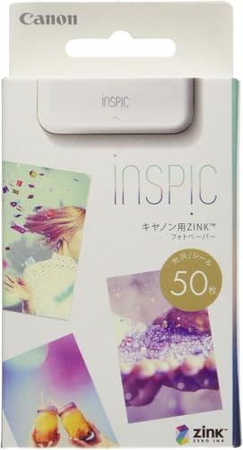 キャノン用 フォトぺーパー ZINK ZP-2030-50 スマホプリンタ用 シール紙 インク不要 スマホ写真プリント 旅行 日常記録に最適 5cm×7.6cm 50枚入 & SOLOFISクリーナー付mt d47311ef
