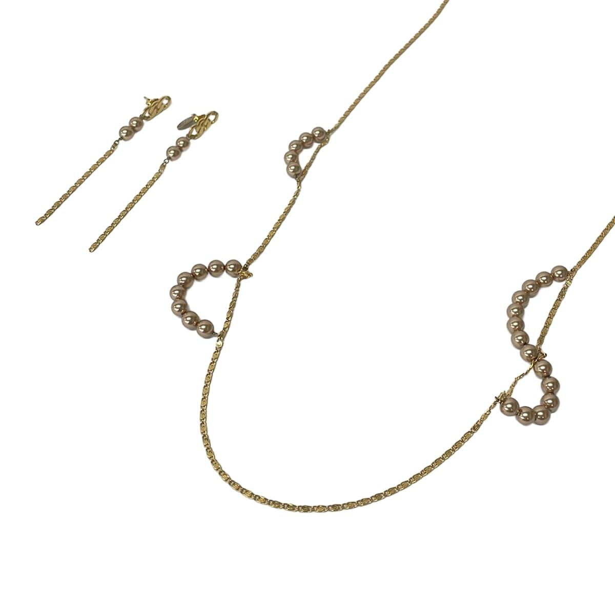 WOUTERS&HENDRIX(ウッターアンドヘンドリックス) アクセサリー美品 - ゴールド×ピンクゴールド ネックレス×1点/ピアス×1点