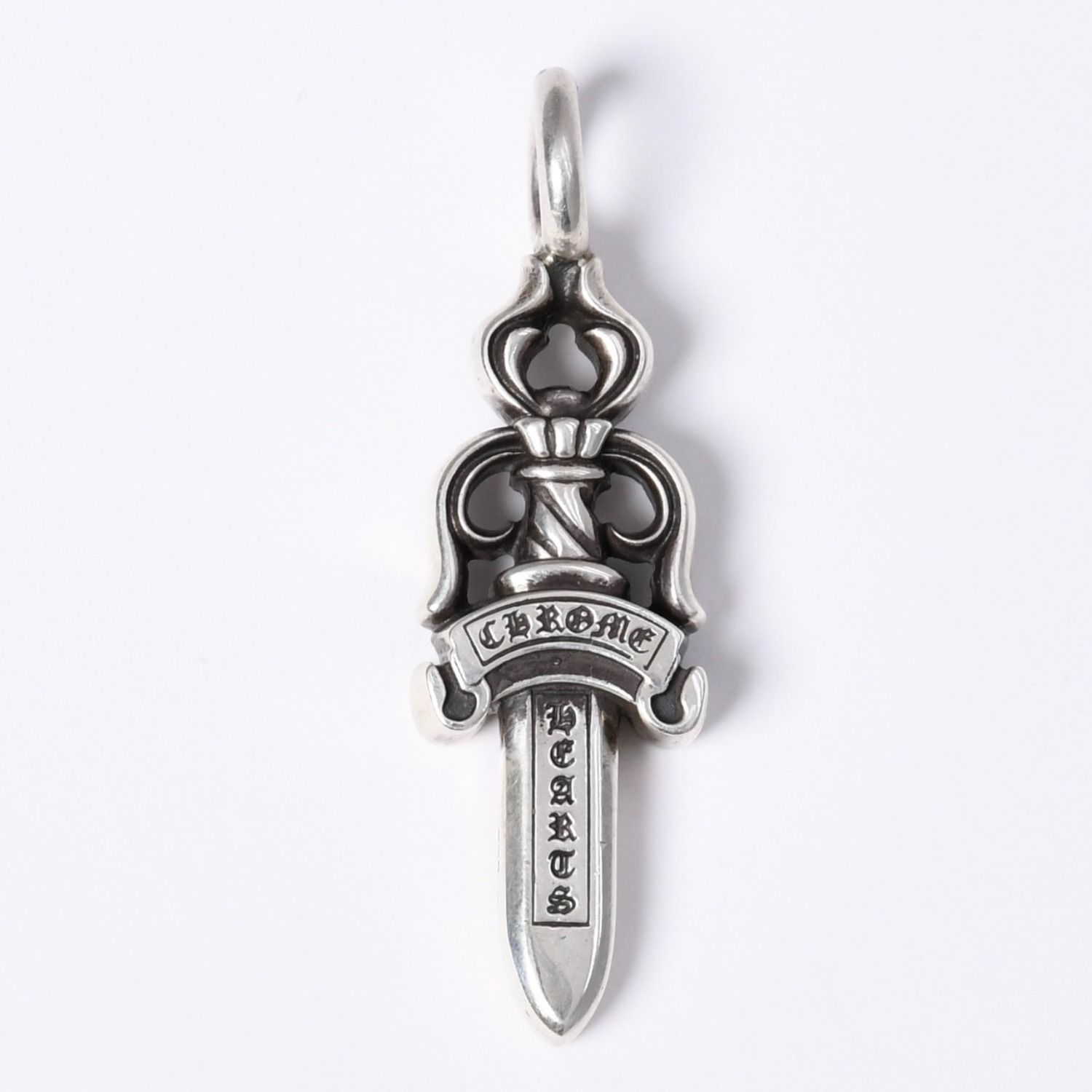 極美品 CHROME HEARTS クロムハーツ ダブルダガー ペンダント シルバーネックレストップ シルバー925 21.8g 中古 4a003802