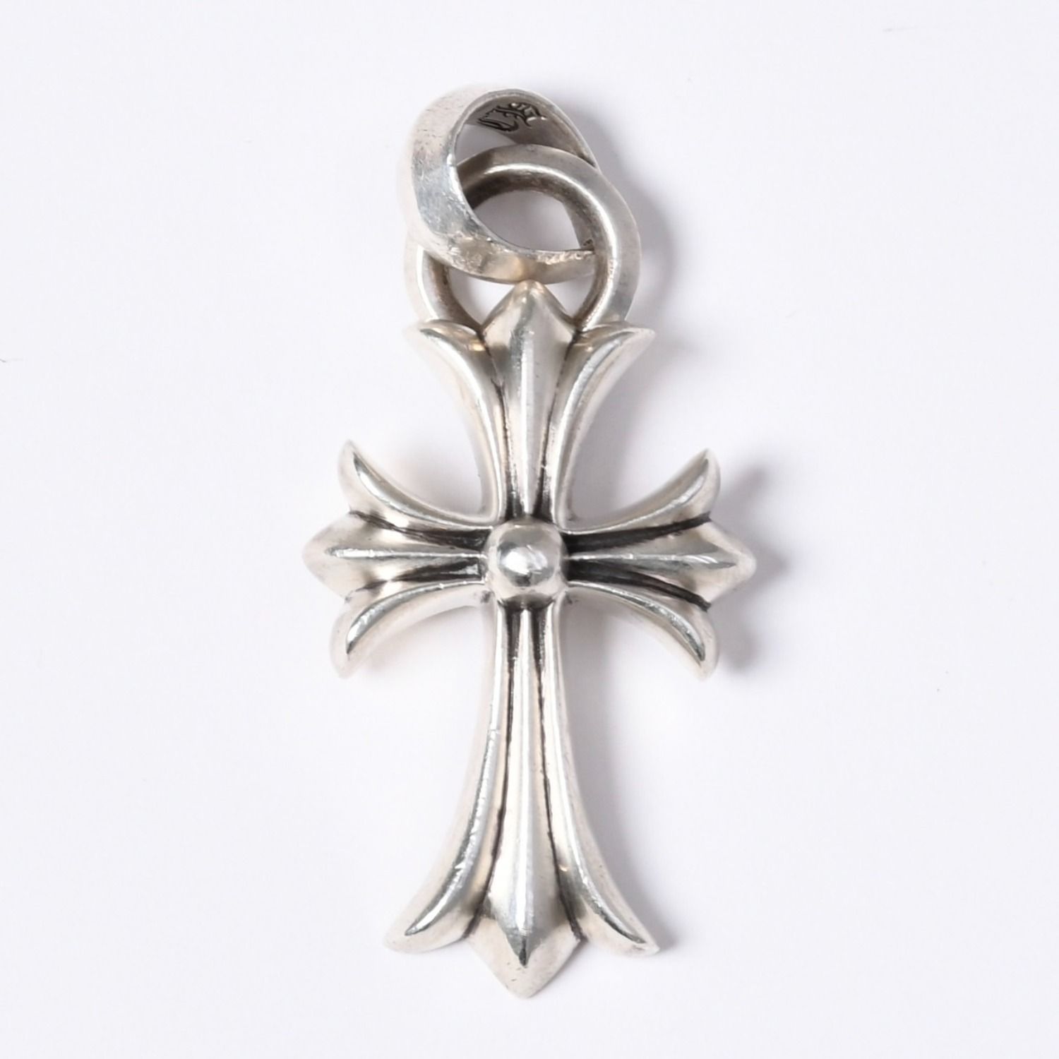 極美品 CHROME HEARTS クロムハーツ CH CRS SML W/BALE スモールCHクロス Wベイルペンダントトップ チャーム 重量約23.0g 中古 4a003787