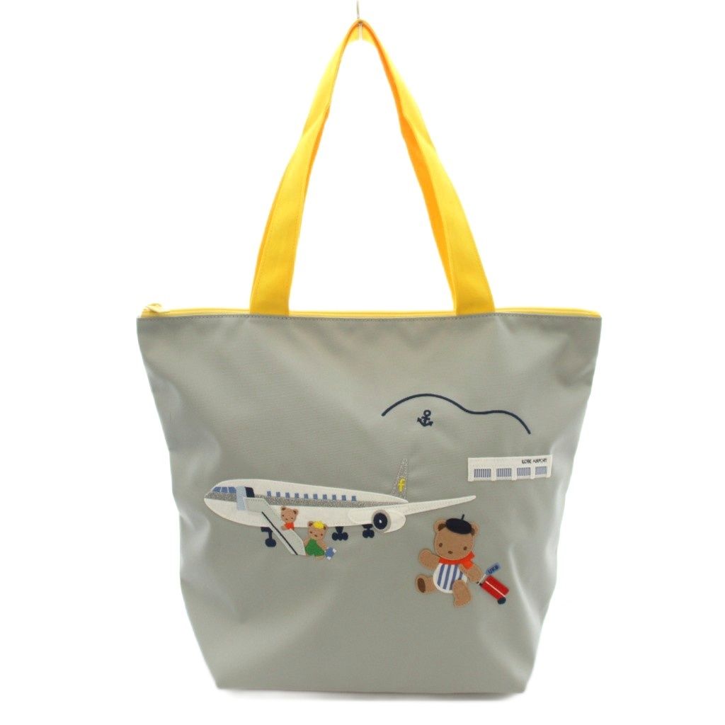 ファミリア Familiar 神戸国際空港限定 トートバッグ 熊 クマ グレー /☆G
