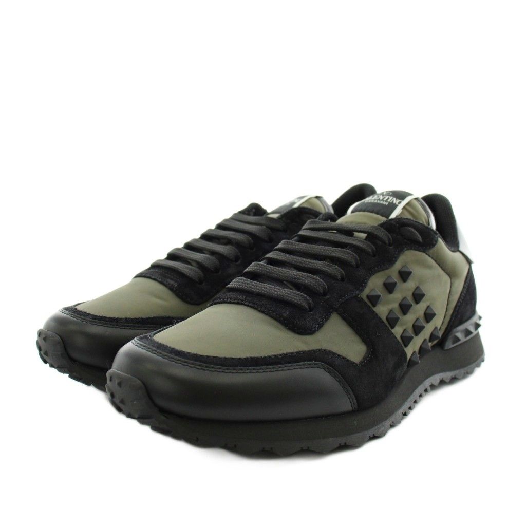 ヴァレンティノ ヴァレンチノ VALENTINO ロックランナー スニーカー シューズ 41 カーキ 黒 ブラック /AN35