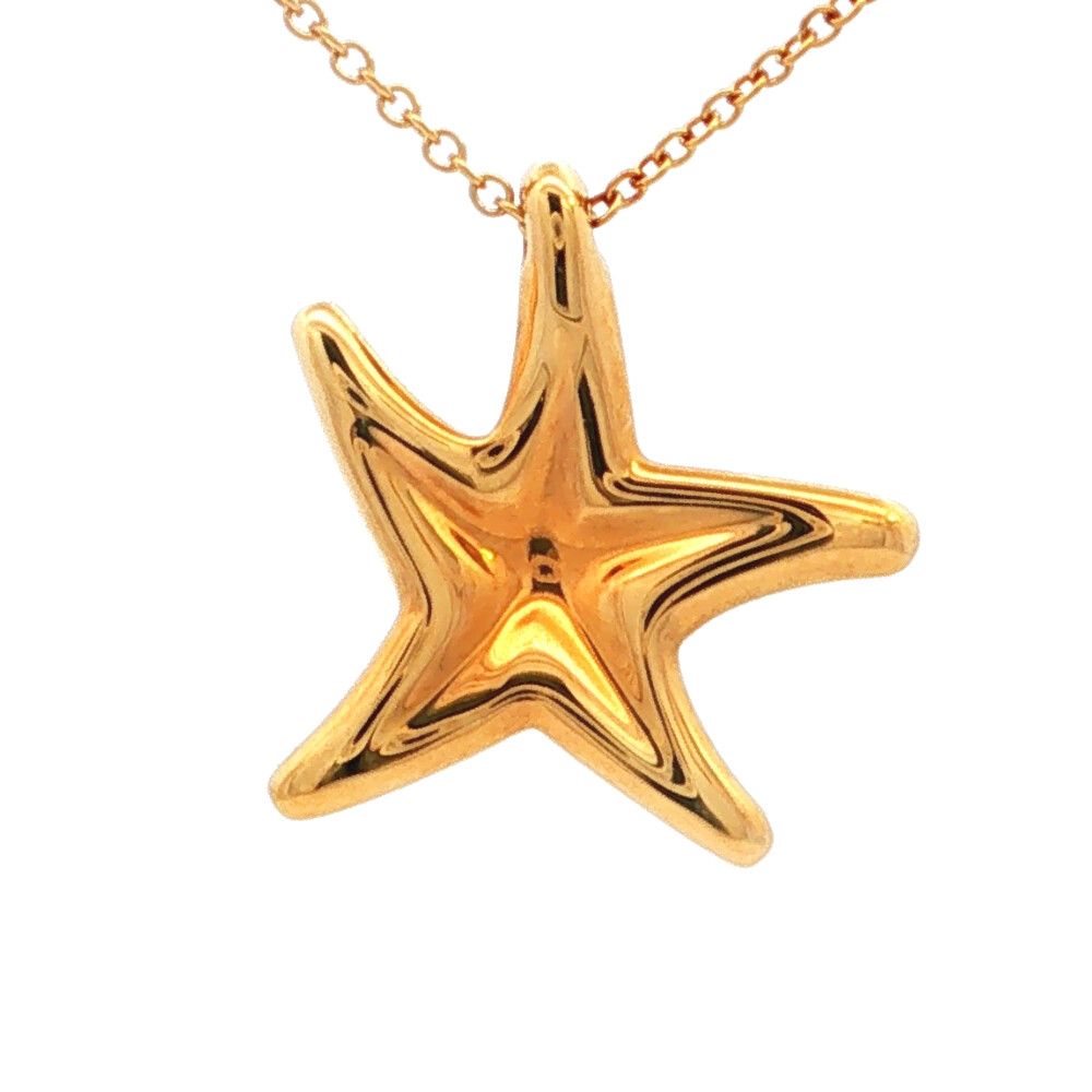 TIFFANY ＆ Co. ティファニー プレーンネックレス ペンダント K18YG/750-3.6g イエローゴールド【♀】【S】【レディース】★■616338【中古】