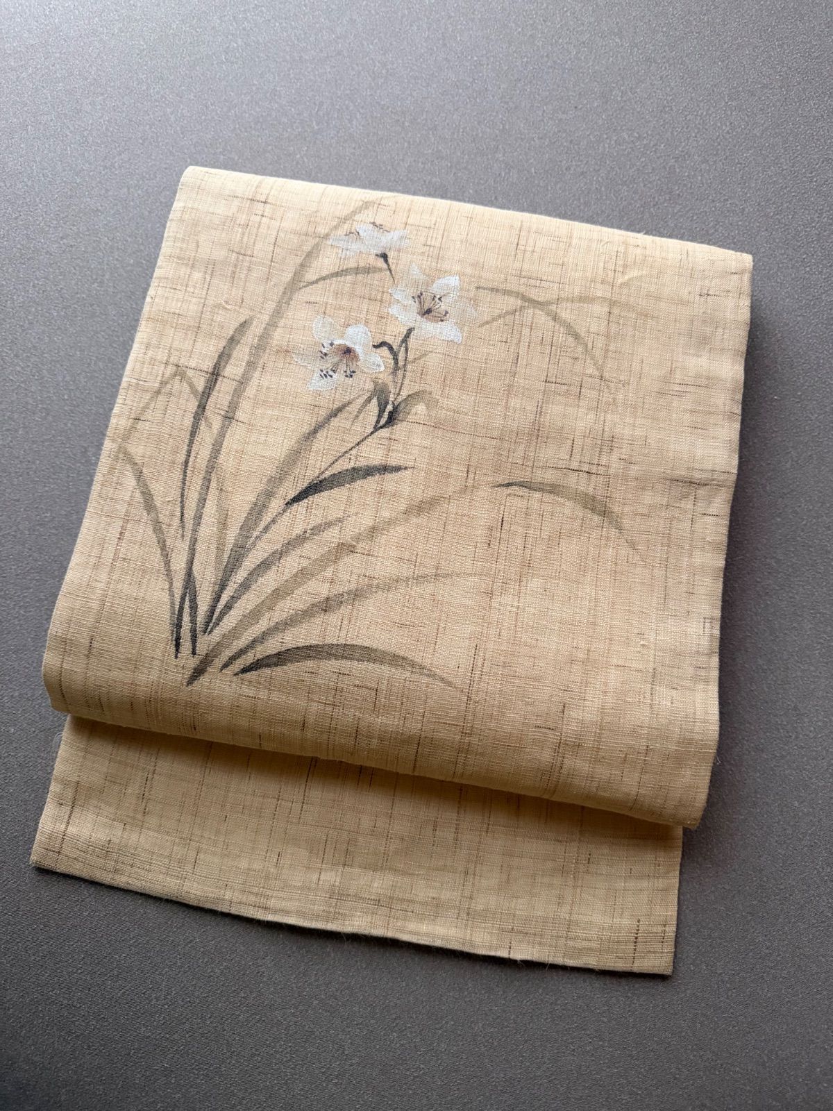名古屋帯 夏帯 麻 花 夏物