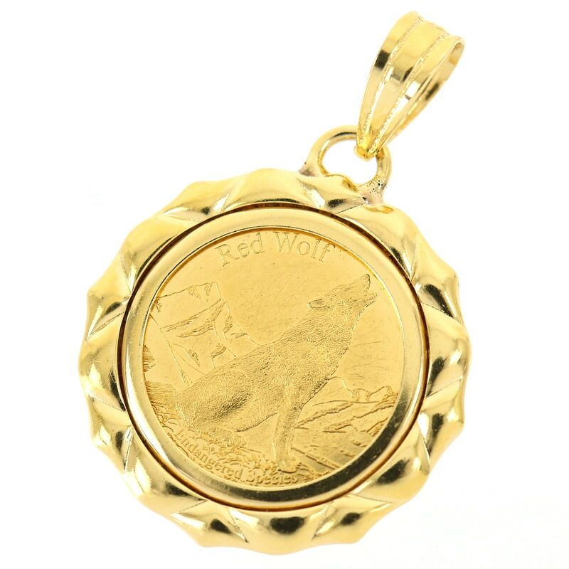 ペンダントトップ K24×K18YG ウルフ＆コンドル 金貨 コイン 1/25oz 2.8g アクセサリー ジュエリー アクトワン【中古】