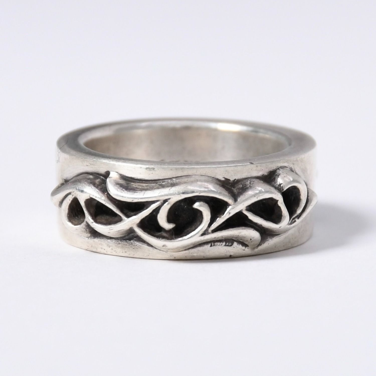 CHROME HEARTS クロムハーツ ダブルナローヴァインバンド リング サイズ14号 重量16.6g シルバー925 2000/.925刻印 美品 中古 4a003799