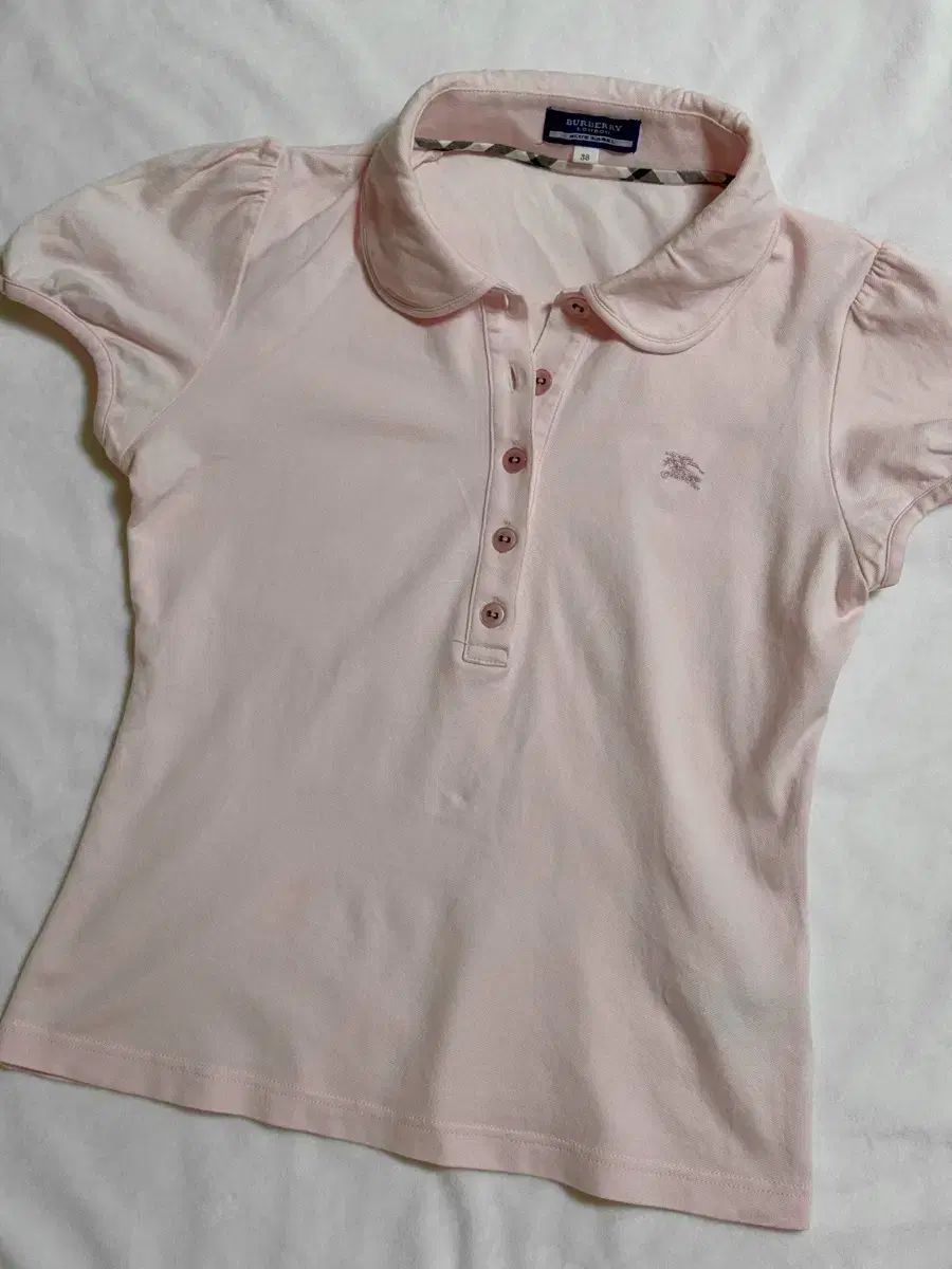 バーバリー ブルーレーベル カラ Tシャツ pk シャツ ベビーピンク