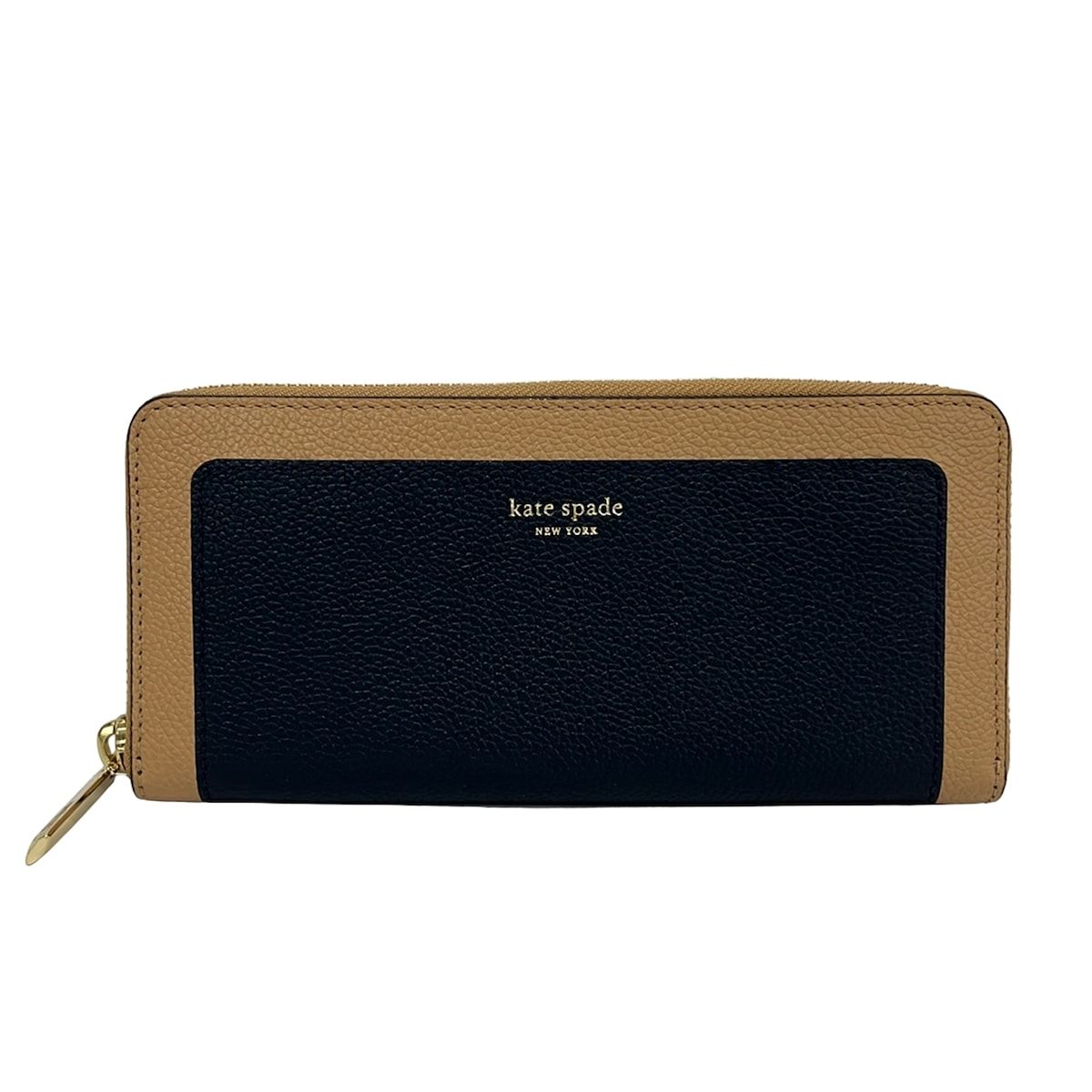 Kate spade(ケイトスペード) 長財布 マルゴースリムコンチネンタル PWRU7100 ベージュ×ダークネイビー ラウンドファスナー レザー