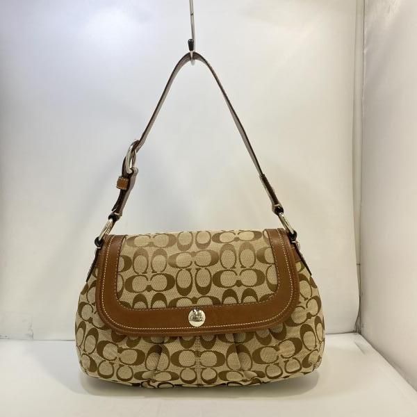 【中古】COACH シグネチャー ワンショルダー ブラウン F13739 R-C　コーチ[24]