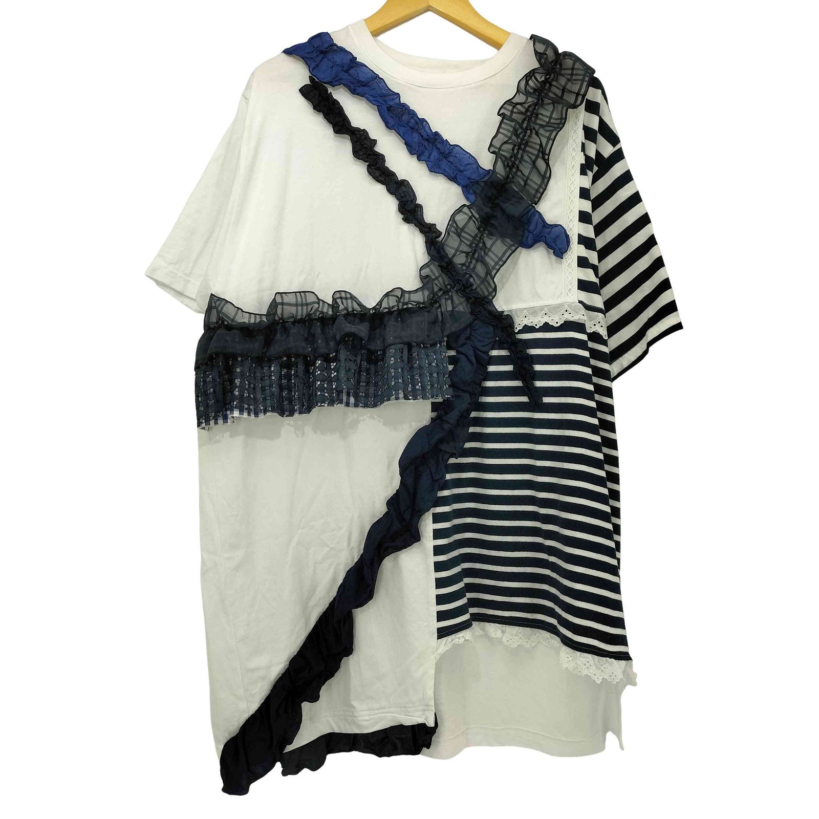 ビームスジャパン BEAMS JAPAN 26SS【別注】TORI-TO / ボーダー 切替 ビッグ Tシャツ レディース JPN：M