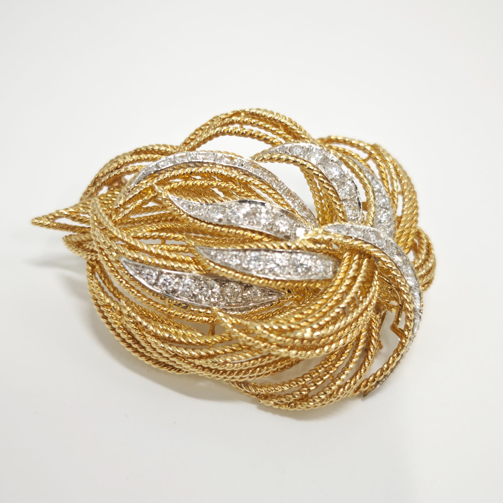 【中古】ヴィンテージブローチ 1960年代 ダイヤ1.9ct