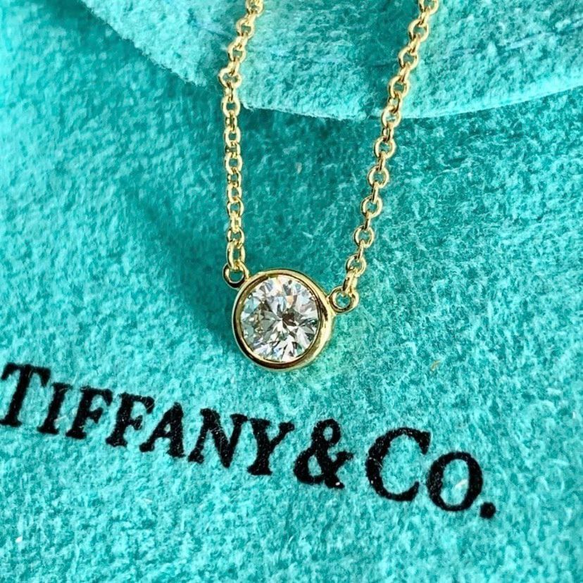 ティファニー 美品 0.33ct ダイヤ バイザヤード ネックレス ACA9
