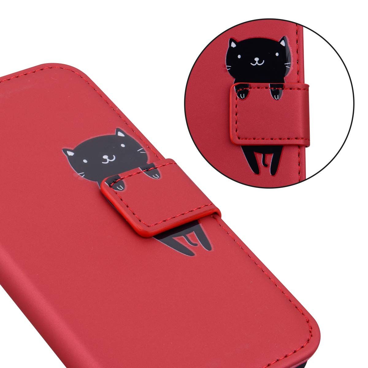 らくらくスマートフォン F-42A F-01L ケース 赤 手帳型 - メルカリ