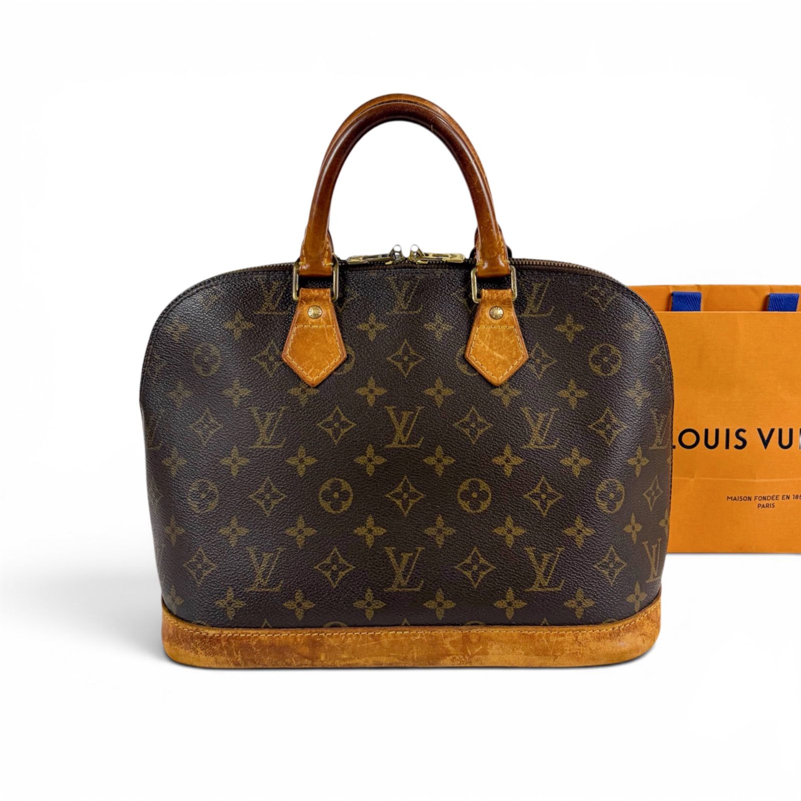 ルイヴィトン　LOUIS VUITTON ハンドバッグ　アルマ　PM ドーム型　モノグラム柄　ブラウン　モノグラムレザー