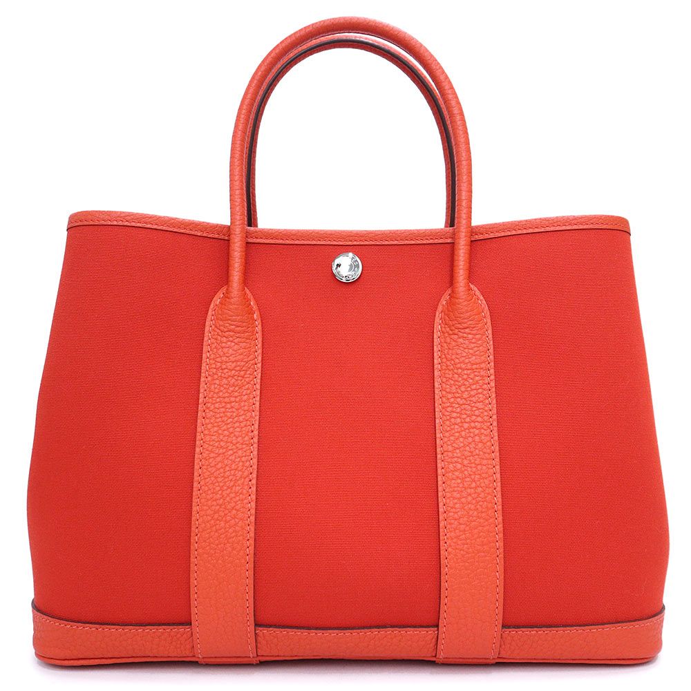 エルメス ガーデンパーティ 30 TPM ネゴンダ トワルオフィシエ Orange Poppy オレンジポピー Capucine カプシーヌ B刻印 ハンドバッグ レザー キャンバス シルバー金具 HERMES（新品・未使用品） 231,699円