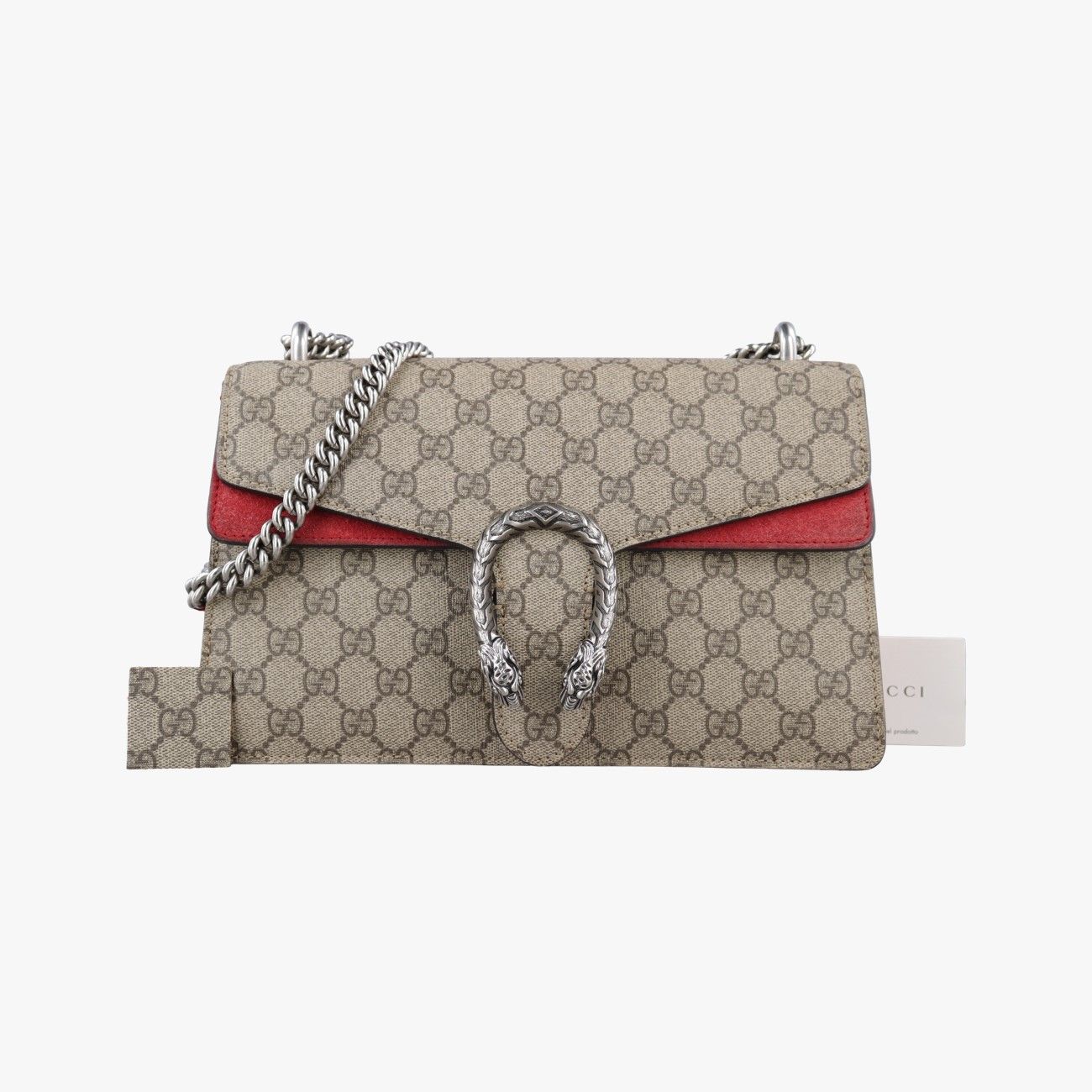 グッチGucciディオニュソス ベージュ×レッド PVCコーティングキャンバス × スエード 400249 A024850617