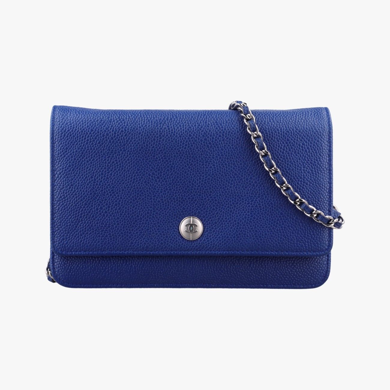 シャネルChanelキャビア ウォレット チェーン ブルー キャビアスキン A68872 17900635