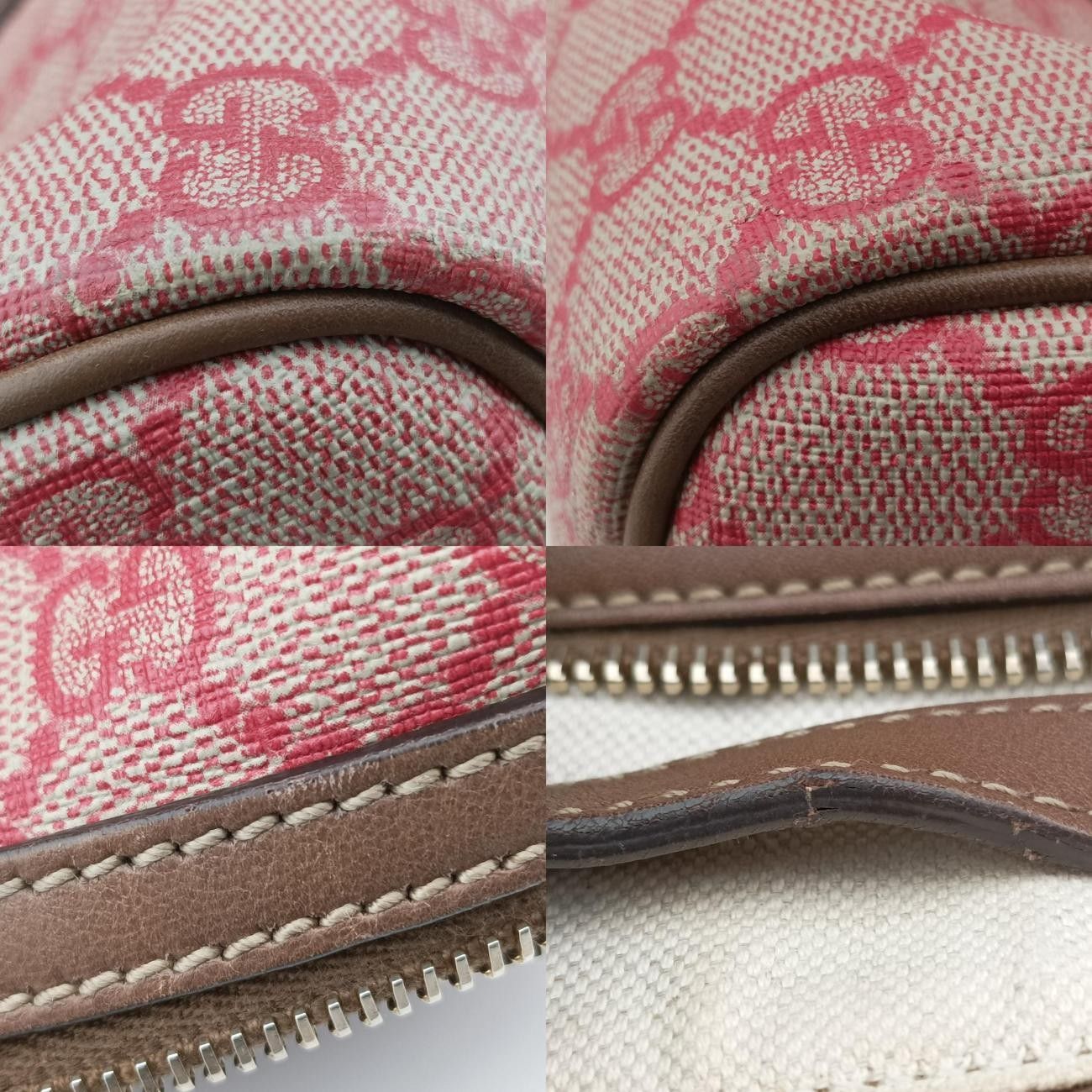 グッチGucciマイクログッチシマ レッド×ブラウン コーティング
