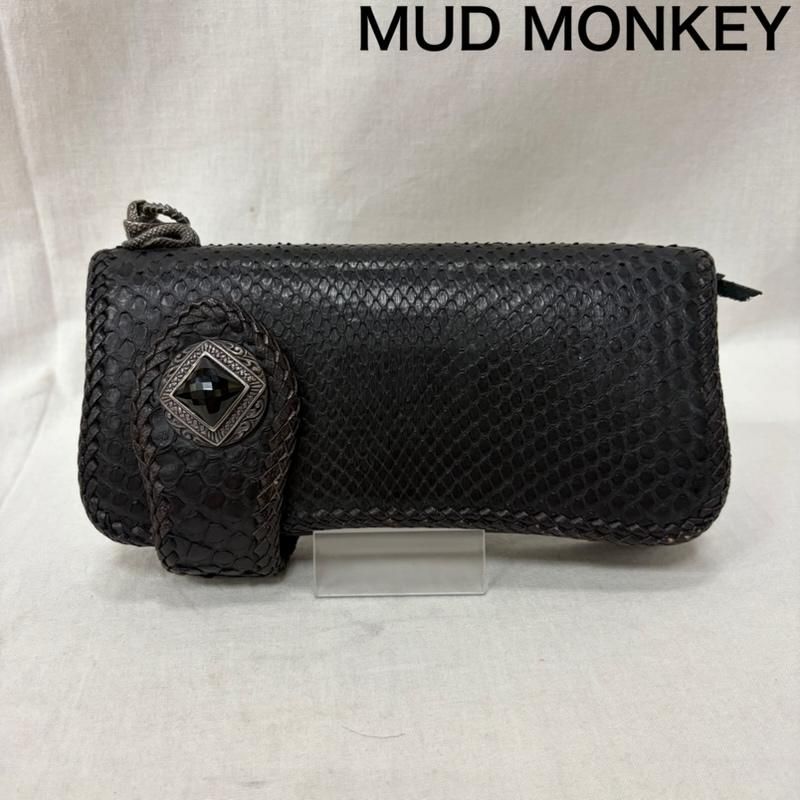 レザー MUD MONKEY マッドモンキー BIKERS WALLET ダイヤモンドパイソン 牛革 スネークモチーフパーツ メンズ - ISItems【USED】【古着】【中古】50160666